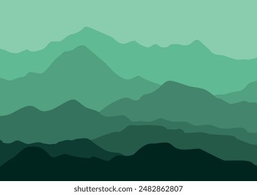 nature landscape mountains vector illustration.