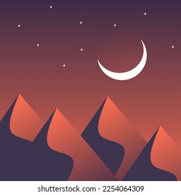Nature landscape in the night art