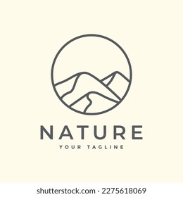 nature landscape outdoor park mountain adventure minimal logo design graphic vector