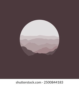 nature landscape panorama in circle illustration vector
