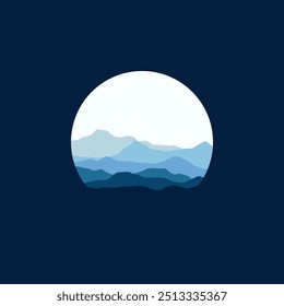 panorama paisagem natureza em círculo ilustração.