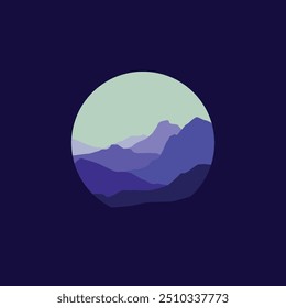 nature landscape panorama in circle vector illustration for sale