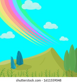 Nature landscape with ray abstract background textures pattern vector illustration graphic design 