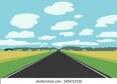 Similar Images, Stock Photos & Vectors of Cartoon Landscape Road In The ...