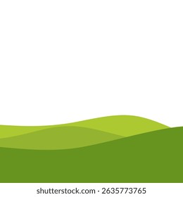 Nature Landscape with Rolling Green Hills. Vector Illustration