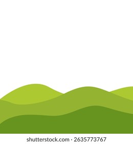 Nature Landscape with Rolling Green Hills. Vector Illustration