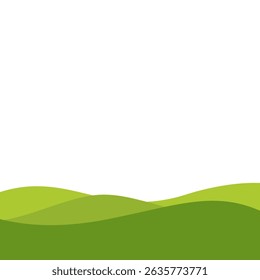 Nature Landscape with Rolling Green Hills. Vector Illustration