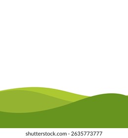 Nature Landscape with Rolling Green Hills. Vector Illustration