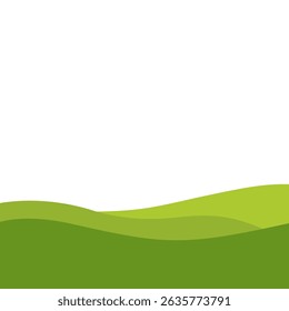 Nature Landscape with Rolling Green Hills. Vector Illustration