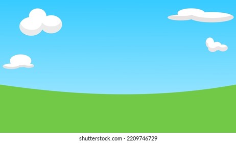 Nature Landscape scene background for game, presentation, powerpoint. Cartoon style vector.