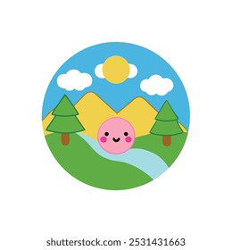 Nature landscape silhouette vector art featuring serene outdoor scenes, ideal for travel, environment, and decorative designs. Perfect for eco-friendly, natural-themed projects and decor.
