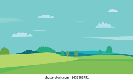 Nature landscape with sky background.Hills with tree and sky background.Summer and natural.