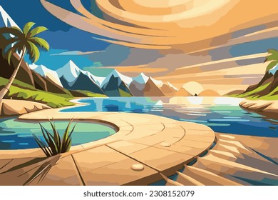 The nature landscape in summer