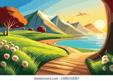 The nature landscape in summer