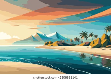 The nature landscape in summer