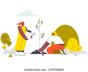 Nature and landscape nature, summer, sky, flowers, beach, water, clouds, smoke, space, sun, fire, forest, dog, tree, grass, earth, animal, butterfly vector illustration 