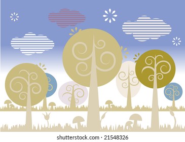 Nature landscape with trees