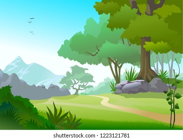 Nature landscape, vector Illustration