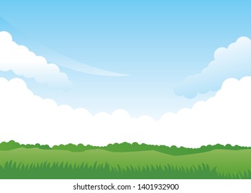 Nature landscape vector illustration. Nature landscape background. Meadow vector illustration 