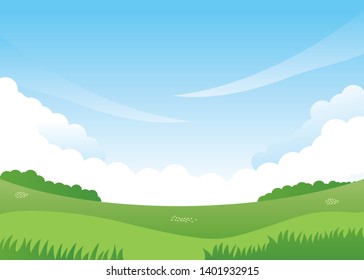 Nature landscape vector illustration. Nature landscape background. Meadow vector illustration 