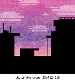 Nature and landscape. Vector illustration of trees, forest, mountains, flowers, plants, houses, fields, farms and villages. Picture for background, card or cover