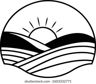 Nature and Landscapes Line Art Vector Illustrations (16)