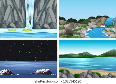 nature landscpae scene pack illustration