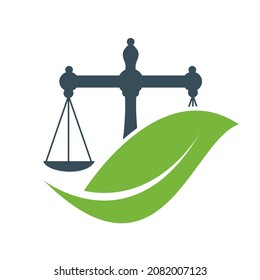 Nature Law Firm Logo design template. Green Scales logo concept.	