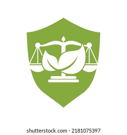 Nature Law Firm Logo design template. Green Scales logo concept.