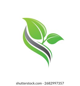 Hoja de la naturaleza logotipo abstracto estilo moderno