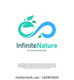 Nature Leaf Agriculture logo designs concept vector, Infinity Leaf Nature logo symbol