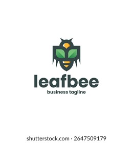 nature leaf bee logo vector