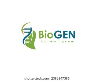 nature leaf bio genetic logo icon symbol design template illustration inspiration