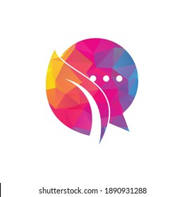 Logo-Design des Nature leaf chat. Leaf Chat Logo Design-Vorlage.