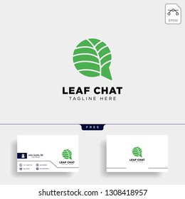 nature or leaf chat message logo template vector illustration