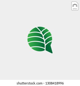 nature or leaf chat message logo template vector illustration
