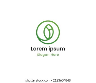 Nature leaf circle logo, eps10 isolated