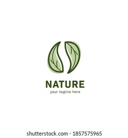 Nature leaf in circular shape form logo icon symbol