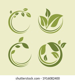 nature leaf concept logo icon vector template