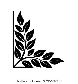 Divisor de esquina de hoja de Naturaleza con bordes limpios sobre fondo blanco Ilustración vectorial
