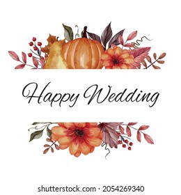 Diseño de calabaza de decoración de hojas de la naturaleza para tarjetas de felicitación e invitación