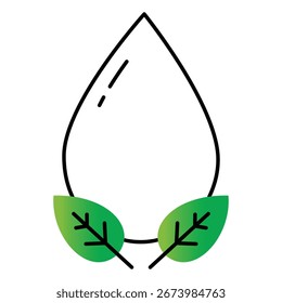 Nature Leaf Drop Vector Illustration Icon Design for Sustainability Awareness Campaign