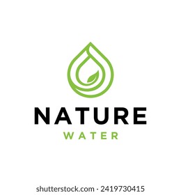 Diseño del logotipo de agua de gota natural