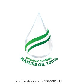 Nature leaf , droplet label vector illustration