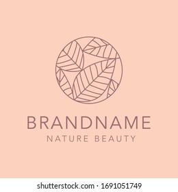 nature leaf elegant logo icon vector template