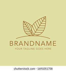 plantilla vectorial de icono de logotipo elegante de hoja de naturaleza