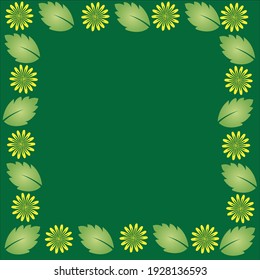 Nature leaf and flower frame with space