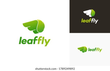 Nature Leaf Fly logo designs concept vector, Agriculture logo designs icon