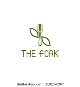 Nature Leaf Fork logo template