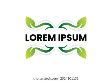 Nature Leaf Frame Logo für umweltfreundliche Marken, Vektordesign-Illustration.